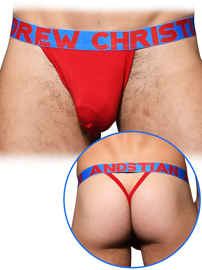 Andrew Christian - Tanga Bamboo Y - rosso