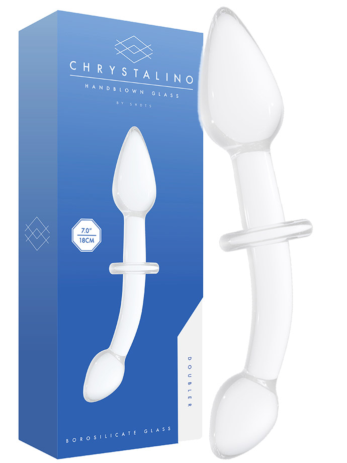 Chrystalino - Plug doppio in vetro bianco
