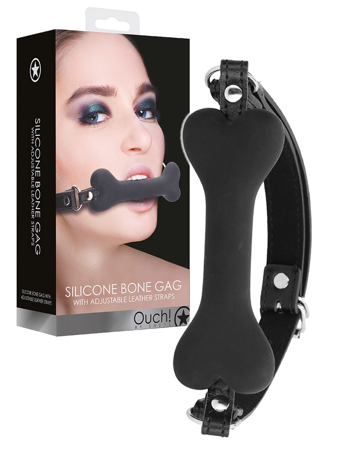OUCH! Gag - Osso in silicone - Nero