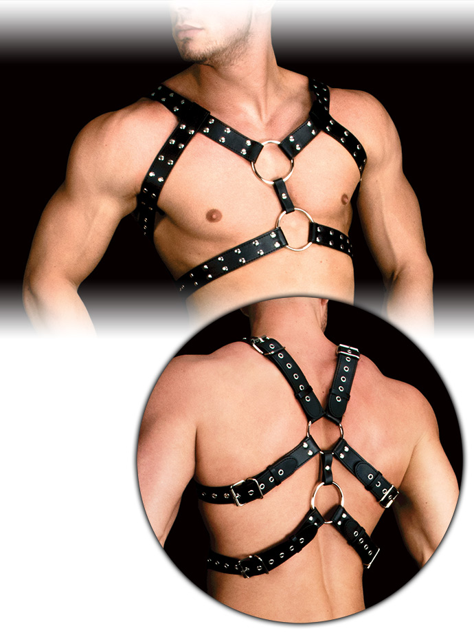 Ouch! Harness Andres - imbragatura con anelli nera