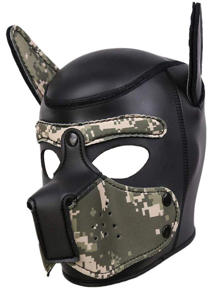 Puppy Play - Maschera da cagnolino - nero/verde militare