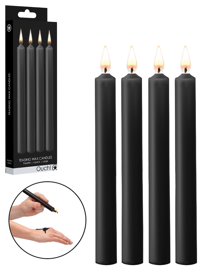 OUCH! Set da 4 candele nere lunghe