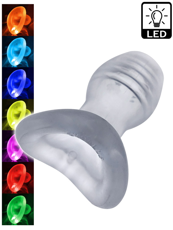 Glowhole - Plug anale a tunnel con luci LED colorate - Large