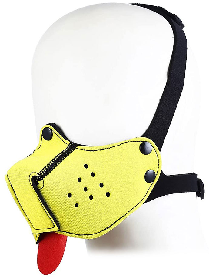 Maschera da cane per puppy-play - giallo