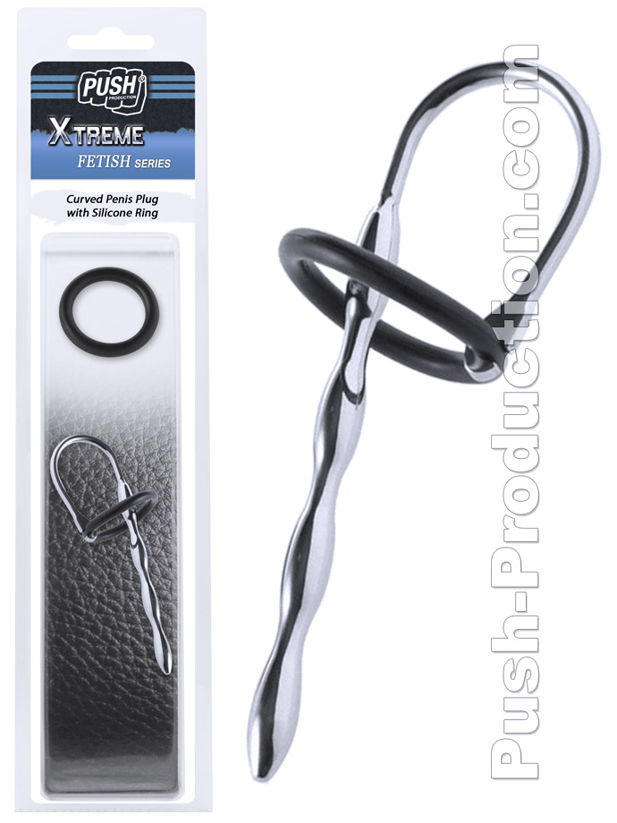 Push Xtreme Fetish - Curved Penis Plug con Anello in Silicone
