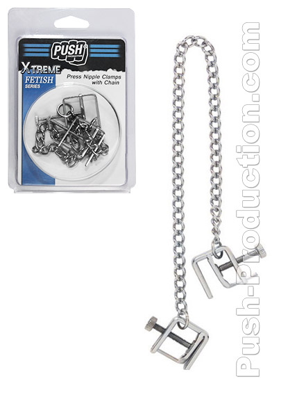 Push Xtreme Fetish - Press Nipple Clamps With Chain