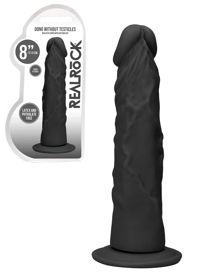 RealRock - Dildo senza testicoli da 22 cm - nero