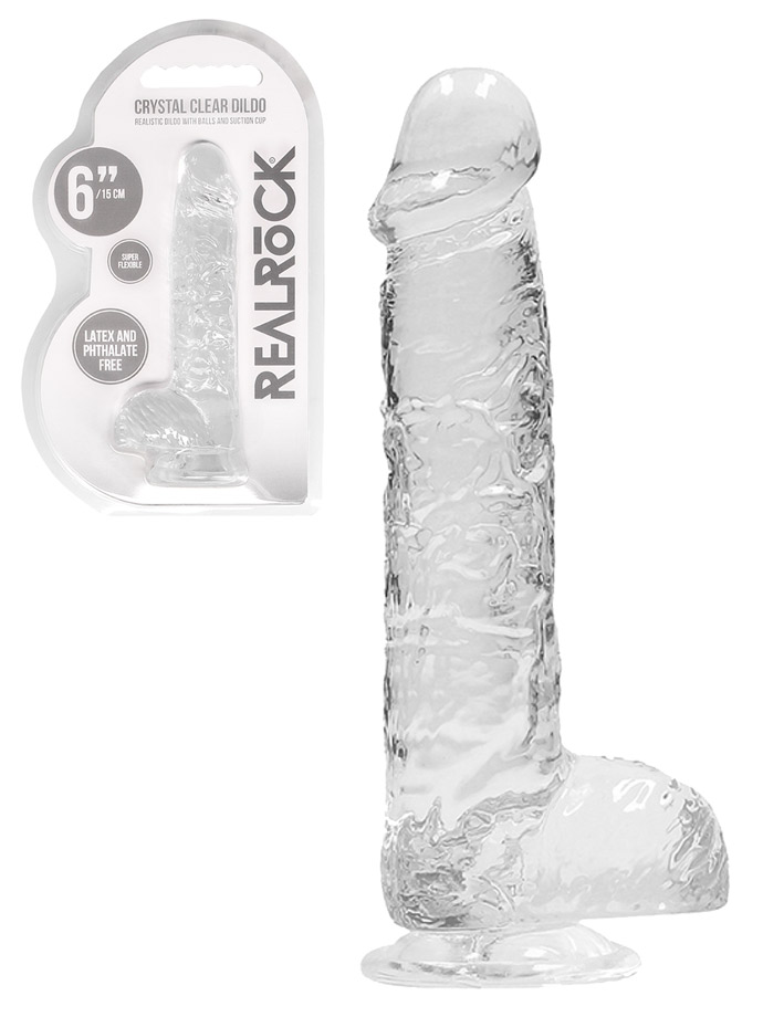 RealRock - Dildo con testicoli da 16 cm - trasparente
