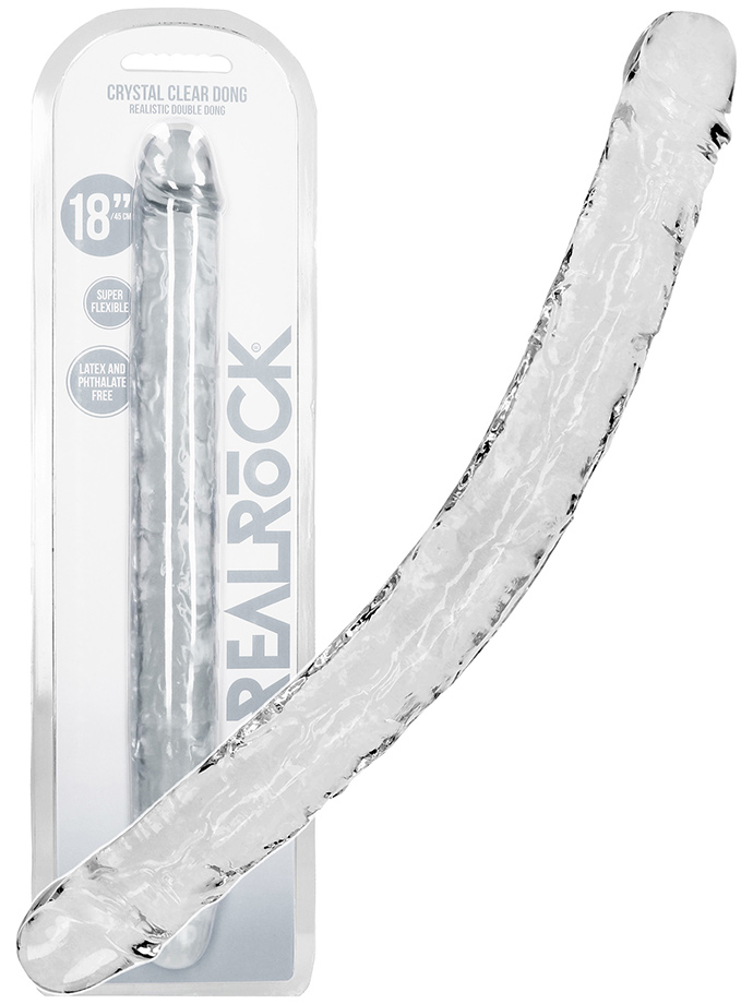 RealRock - Dildo con doppio glande da 45 cm - trasparente