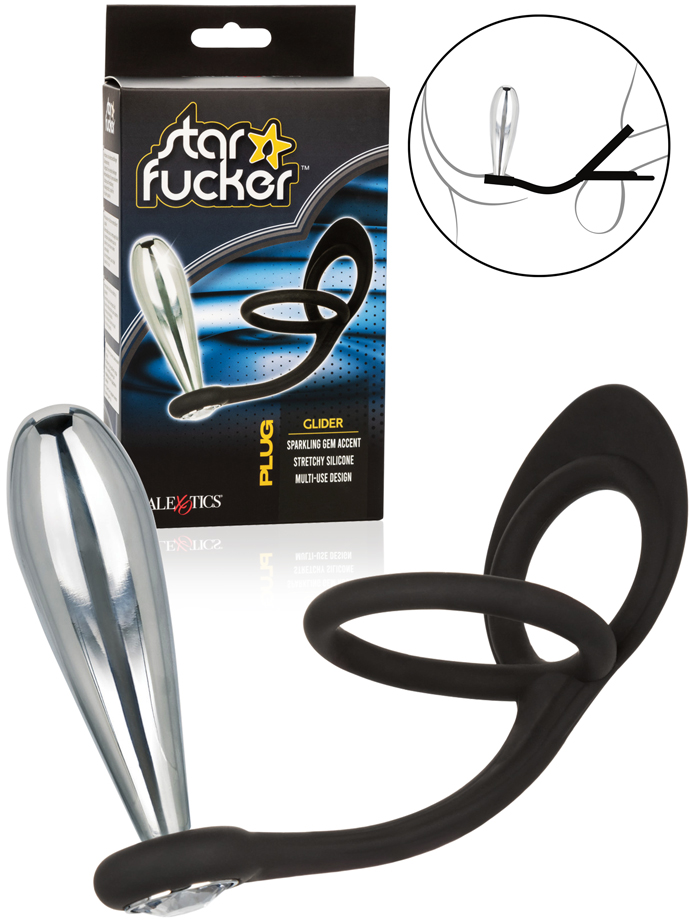 Star Fucker Glider - Plug anale con anello per pene e testicoli