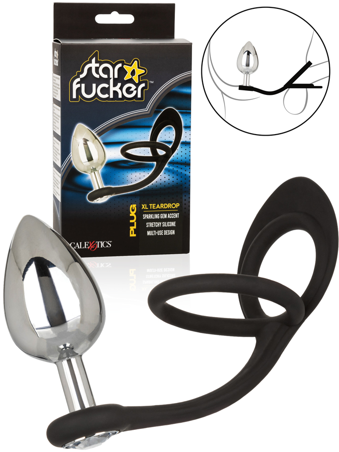 Star Fucker XL Teardrop - Plug anale con anello pene e testicoli
