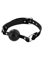 Ball gag in gomma con cinghie in pelle - 40 mm